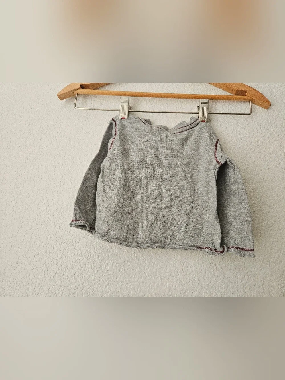 burts bees organic cotton gray long sleeve top, 3 - 6 months